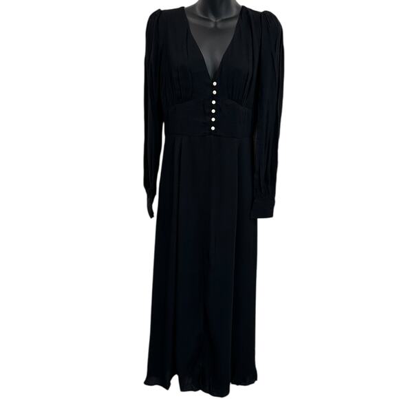NWT Reformation Everett Midi Dress In Black - Picture 5 of 8
